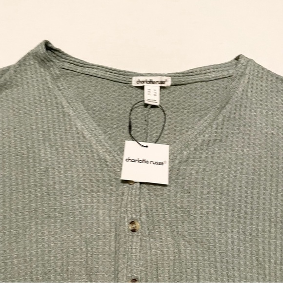 Charlotte Russe Womens Button Up Tie Up Long Sleeve Top Size XL - Picture 3 of 16